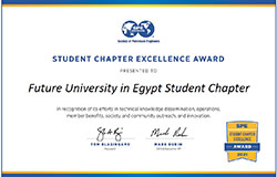 Student Chapter Excellence Award - SPE Future University in Egypt 2021